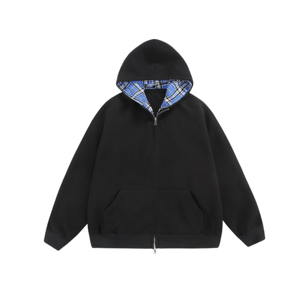 Chequered Line Zip Hoodie