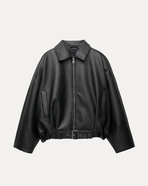 Belted Leather Jacket