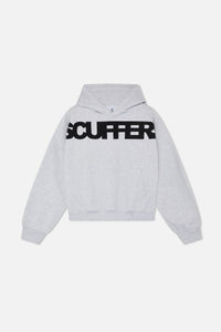 Scuffers Flock Logo Hoodie Light Grey