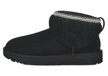 UGG Classic Ultra Mini Maxi Curly Boot Black