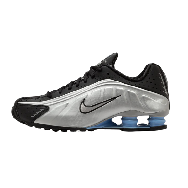 Nike Shox R4 Metallic Silver Black Psychic Blue