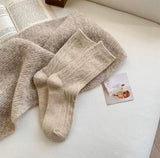 Cozy knit crew socks in oatmeal